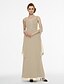 cheap Mother of the Bride Dresses-Sheath / Column V Neck Ankle Length Chiffon Mother of the Bride Dress with Beading / Pleats by LAN TING BRIDE® / Wrap Included