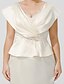 cheap Plus Size Mother of the Bride Dress-Sheath / Column Mother of the Bride Dress Chic &amp; Modern Glamorous &amp; Dramatic Plus Size V Neck Knee Length Satin Sleeveless No with Criss Cross Appliques Crystal Brooch 2023 / Formal / Formal