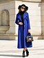 cheap Women&#039;s Outerwear-Women&#039;s Winter Coat Daily Work Vintage Street chic Long Solid Colored Wool Blue S / M / L