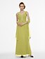 cheap Mother of the Bride Dresses-Sheath / Column V Neck Ankle Length Chiffon Mother of the Bride Dress with Beading / Pleats by LAN TING BRIDE® / Wrap Included