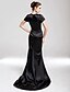 ieftine Robes d&#039;Occasions Spéciales-Mermaid / Trumpet Jewel Neck Sweep / Brush Train Charmeuse Dress with Ruched by TS Couture®