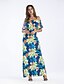 cheap Women&#039;s Dresses-Women&#039;s Off Shoulder Party / Club Maxi Sheath Dress - Floral Boat Neck All Seasons Blue M L XL