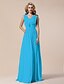 cheap Evening Dresses-Sheath / Column Elegant Dress Prom Formal Evening Floor Length Sleeveless V Neck Chiffon with Pleats Draping Crystal Brooch 2023