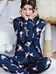 abordables Pyjamas et tenues de détente-Pyjamas Femme Moyen Coton Tricot roman Bleu Rose Claire