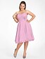 cheap Special Occasion Dresses-A-Line Elegant Pastel Colors Cocktail Party Dress Sweetheart Neckline Sleeveless Knee Length Chiffon with Ruched Beading 2020