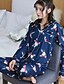 abordables Pyjamas et tenues de détente-Pyjamas Femme Moyen Coton Tricot roman Bleu Rose Claire