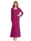 cheap Mother of the Bride Dresses-Sheath / Column Mother of the Bride Dress Convertible Dress Straps Ankle Length Crepe Long Sleeve yes with Pleats 2023