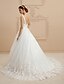 cheap Wedding Dresses-Engagement Open Back Formal Wedding Dresses Ball Gown Camisole V Neck Spaghetti Strap Court Train Tulle Bridal Gowns With Beading Appliques 2024