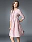 cheap Women&#039;s Dresses-Women&#039;s Party / Daily / Going out Vintage / Sophisticated A Line Dress - Jacquard Spring &amp; Summer Pink L XL XXL