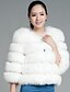 Χαμηλού Κόστους Women&#039;s Fur &amp; Faux Fur Coats-Γυναικεία Χειμώνας Γούνινο παλτό Κοντό Μονόχρωμο Καθημερινά Λευκό Μαύρο Ρουμπίνι Τ M L