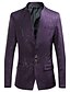 cheap Men&#039;s Blazers-Men&#039;s Blazer Work Slim Spandex / Cotton Men&#039;s Suit Purple / Wine / Black - Stand Collar / Fall / Spring / Long Sleeve / Plus Size / Print