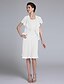 cheap Mother of the Bride Dresses-Sheath / Column Scoop Neck Knee Length Chiffon Mother of the Bride Dress with Beading by LAN TING BRIDE®