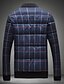 cheap Men&#039;s Downs &amp; Parkas-Men&#039;s Daily / Going out Houndstooth Padded, Polyester / Others Long Sleeve Black / Navy Blue XXXL / 4XL / XXXXXL