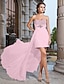 cheap Special Occasion Dresses-Sheath / Column Sweetheart Neckline Asymmetrical Chiffon Dress with Beading / Crystals by TS Couture®