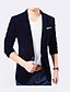 cheap Men&#039;s Trench Coat-Men&#039;s Notch lapel collar Blazer Regular Solid Colored Daily Work Business Simple Casual Spring Fall Long Sleeve Black / Blue / Wine M / L / XL / Business Formal / Slim
