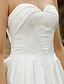 preiswerte Hochzeitskleider-A-Linie Hochzeitskleider Trägerlos Asymmetrisch Satin Ärmellos Einfach Rückenfrei mit Seitlich drapiert Knopf 2020
