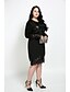 cheap Plus Size Casual Dresses-Women&#039;s Shift Dress Knee Length Dress Black Long Sleeve Solid Colored Lace Fall Round Neck Streetwear Lace L XL XXL 3XL 4XL 5XL 6XL 7XL / Plus Size / Plus Size
