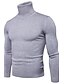 billige genser for menn-Herre Genser Ensfarget Langermet Normal Genser og cardigans Rullekrage Høst Vinter Gul Hvit lysegrå