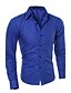 levne Pánské společenské košile-pánská košile společenská košile jednobarevná klasický límeček bílá černá královská modrá červená tmavě modrá dlouhý rukáv denní vycházky slim topy business / léto / léto / podzim