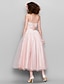 cheap Prom Dresses-Ball Gown 1950s Dress Wedding Guest Prom Ankle Length Sleeveless Strapless Tulle with Appliques 2023