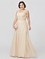 cheap Plus Size Mother of the Bride Dress-A-Line Mother of the Bride Dress Plus Size Elegant V Neck Floor Length Chiffon Sheer Lace Sleeveless No with Sash / Ribbon Appliques 2023 / Formal / Formal