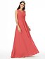 cheap Bridesmaid Dresses-A-Line Bridesmaid Dress V Neck Sleeveless Elegant Floor Length Chiffon with Criss Cross / Pleats 2022