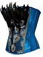 זול בגדי שינה ובגדי בית לנשים-Women&#039;s Plus Size Print Embroidered Animal Overbust Corset Blue Big Size S M L XL XXL