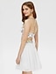 cheap Special Occasion Dresses-A-Line Special Occasion Dresses Cute Dress Holiday Homecoming Short / Mini Sleeveless Jewel Neck Chiffon with Pleats Crystals Beading 2024