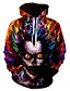 voordelige Trui-hoodies voor heren-Voor heren Rood Capuchon Doodskoppen 3D Halloween Dagelijks Weekend Grote maten Winter Herfst Kleding Hoodies Sweatshirts Lange mouw Ruim Passend