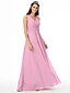 cheap Bridesmaid Dresses-A-Line Bridesmaid Dress V Neck Sleeveless Elegant Floor Length Chiffon with Criss Cross / Pleats 2022