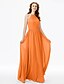 Χαμηλού Κόστους Φορέματα Παρανύμφων-Ίσια Γραμμή Με Κόσμημα Μακρύ Σιφόν Φόρεμα Παρανύμφων με Ζώνη / Κορδέλα / Πλισέ
