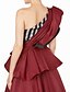 cheap Special Occasion Dresses-Ball Gown Celebrity Style Dress Holiday Court Train Sleeveless One Shoulder Satin with Pleats Side Draping Color Block 2022 / Cocktail Party / Formal Evening