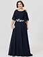 cheap Mother of the Bride Dresses-Ball Gown A-Line Mother of the Bride Dress Classic &amp; Timeless Elegant &amp; Luxurious Color Block Scoop Neck Floor Length Georgette Half Sleeve with Criss Cross Appliques 2022 / Butterfly Sleeve