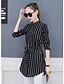 cheap Women&#039;s Blouses &amp; Shirts-Women&#039;s Work Street chic Cotton Shirt - Striped Shirt Collar / Winter / Fine Stripe