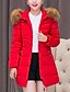 cheap Women&#039;s Puffer&amp;Parka-Women&#039;s Daily Going out Plus Size Casual Vintage Padded Jacquard Solid Colored Long Cotton Polyester Black / Red / Green