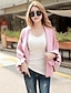 baratos Blusas e Camisas de mulher-Mulheres Suéter Sólido Manga Longa Colarinho de Camisa Blusas Rosa