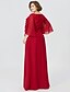 cheap Mother of the Bride Dresses-Sheath / Column Mother of the Bride Dress Classic &amp; Timeless Elegant &amp; Luxurious Plus Size Jewel Neck Floor Length Chiffon Half Sleeve with Crystals Ruffles 2022 / Butterfly Sleeve