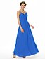 cheap Bridesmaid Dresses-A-Line Spaghetti Strap Floor Length Chiffon Bridesmaid Dress with Ruched / Pleats