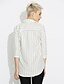billige Topper i store størrelser-Dame Skjorte Stripet Skjortekrage Ut på byen Løstsittende Topper Hvit Svart