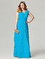 cheap Evening Dresses-Sheath / Column Special Occasion Dresses Elegant Dress Holiday Floor Length Sleeveless V Neck Chiffon with Ruched Tiered 2023