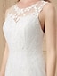 baratos Vestidos de Casamento-Salão Vestidos de noiva Sereia Ilusão Decote Sem Manga Cauda Corte Renda sobre Tule Vestidos de noiva Com Miçangas Apliques 2023