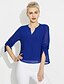 ieftine Bluze &amp; Cămăși Damă-Pentru femei În V - Mărime Plus Size Bluză Plajă Mată Roșu Vin