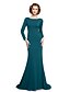 cheap Mother of the Bride Dresses-Sheath / Column Bateau Neck Floor Length Jersey Mother of the Bride Dress with Beading / Appliques by LAN TING BRIDE®