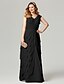 cheap Evening Dresses-Sheath / Column Special Occasion Dresses Elegant Dress Holiday Floor Length Sleeveless V Neck Chiffon with Ruched Tiered 2023