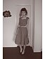 tanie Sukienki w stylu vintage-Damskie Impreza Vintage Bawełna Linia A Sukienka - Solidne kolory Dekolt serduszko Do kolan