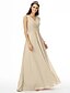 cheap Bridesmaid Dresses-A-Line Bridesmaid Dress V Neck Sleeveless Elegant Floor Length Chiffon with Criss Cross / Pleats 2022