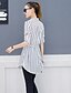 cheap Women&#039;s Blouses &amp; Shirts-Women&#039;s Work Street chic Cotton Shirt - Striped Shirt Collar / Winter / Fine Stripe