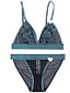 cheap Bra &amp; Panty sets-Women&#039;s Lace up Padless 5/8 cup Bra &amp; Panty Set Jacquard Solid Colored Sexy Black Red Green