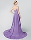 cheap Evening Dresses-Ball Gown Beaded &amp; Sequin Dress Holiday Cocktail Party Court Train Sleeveless Plunging Neck Chiffon V Back with Sash / Ribbon Pleats Beading 2023