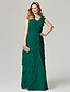 cheap Evening Dresses-Sheath / Column Special Occasion Dresses Elegant Dress Holiday Floor Length Sleeveless V Neck Chiffon with Ruched Tiered 2023